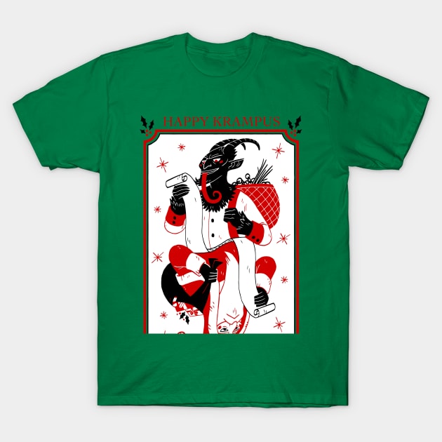 happy christmas krampus T-Shirt by gossiprag